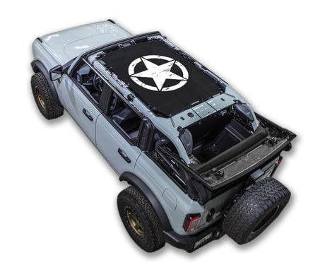 SPIDERWEBSHADE Ford Bronco Oscar Mike mesh sun shade – Distressed, 4-Door, Black