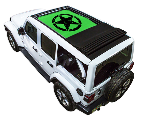 SPIDERWEBSHADE Jeep Wrangler JLU Sky One-Touch Oscar Mike Distressed Green 2018–2023