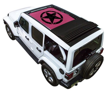 SPIDERWEBSHADE Jeep Wrangler JLU Sky One-Touch Oscar Mike Distressed Pink 2018–2023