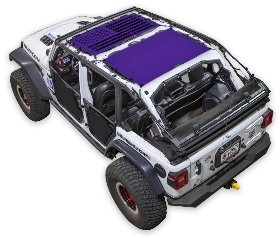 Distressed Tactical Flag 2-Piece (Front and Rear) Purple – SPIDERWEBSHADE JLU 4-Door sun shade