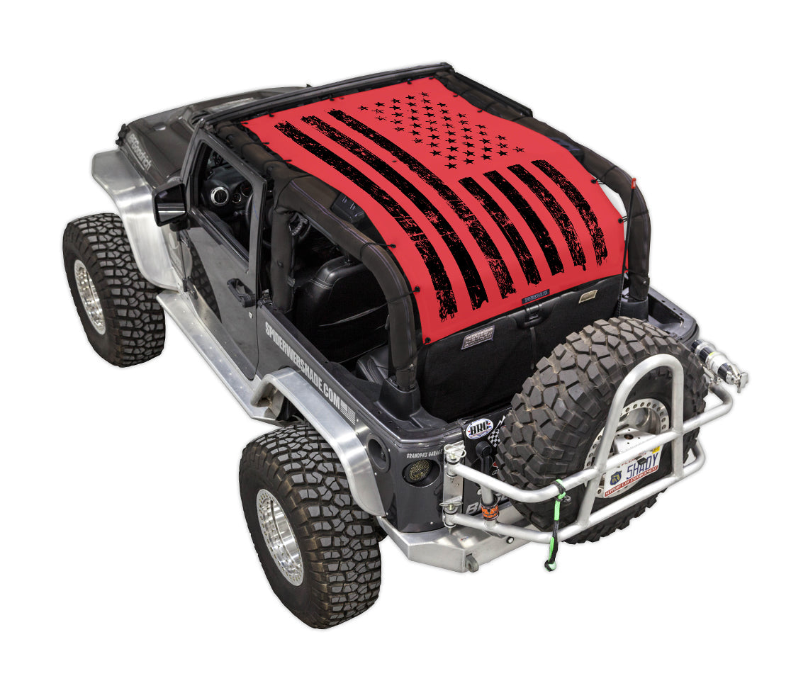 Distressed Tactical Flag_Full-Shade (Extra Long)_Red