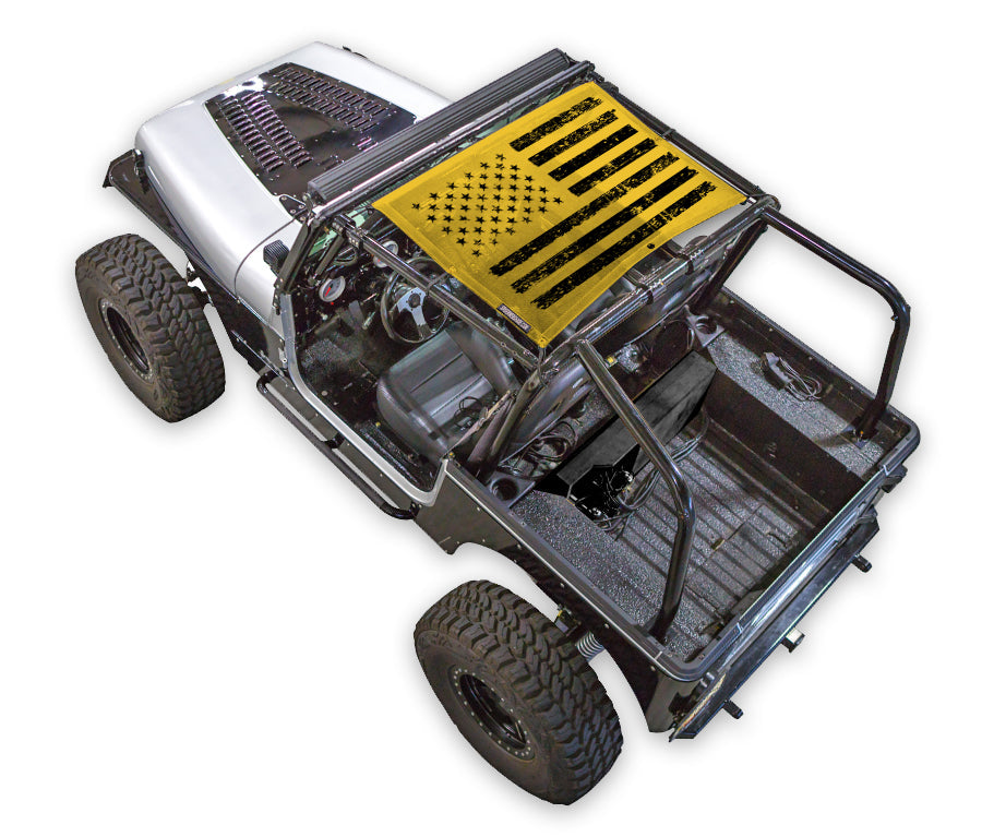 YJページ Jeep Wrangler YJ (1987-1996) SPIDERWEBSHADE Stock Print Shade Top