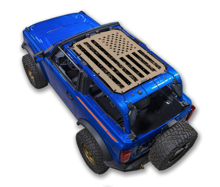 Distressed Tactical Flag_2-Door_Tan