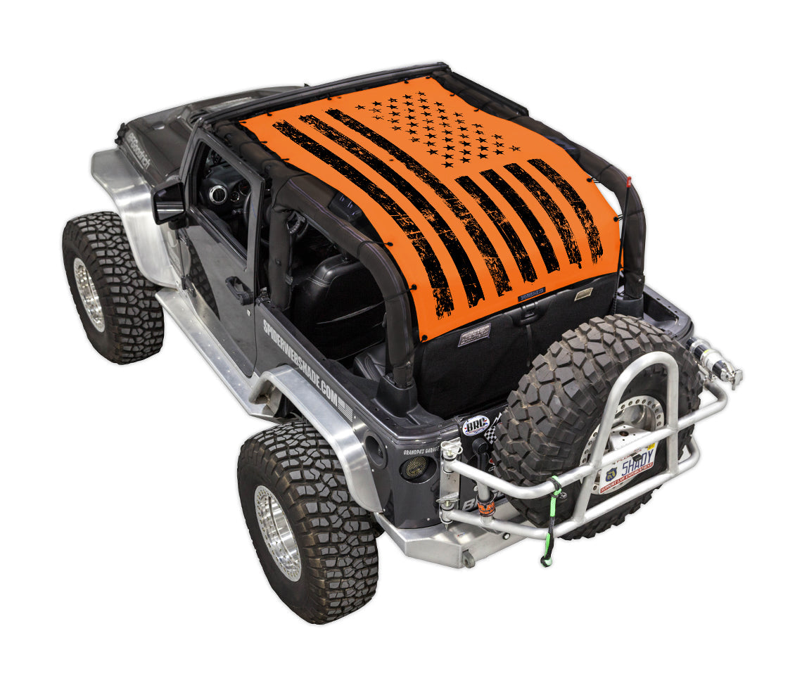 Distressed Tactical Flag_Full-Shade (Extra Long)_Orange