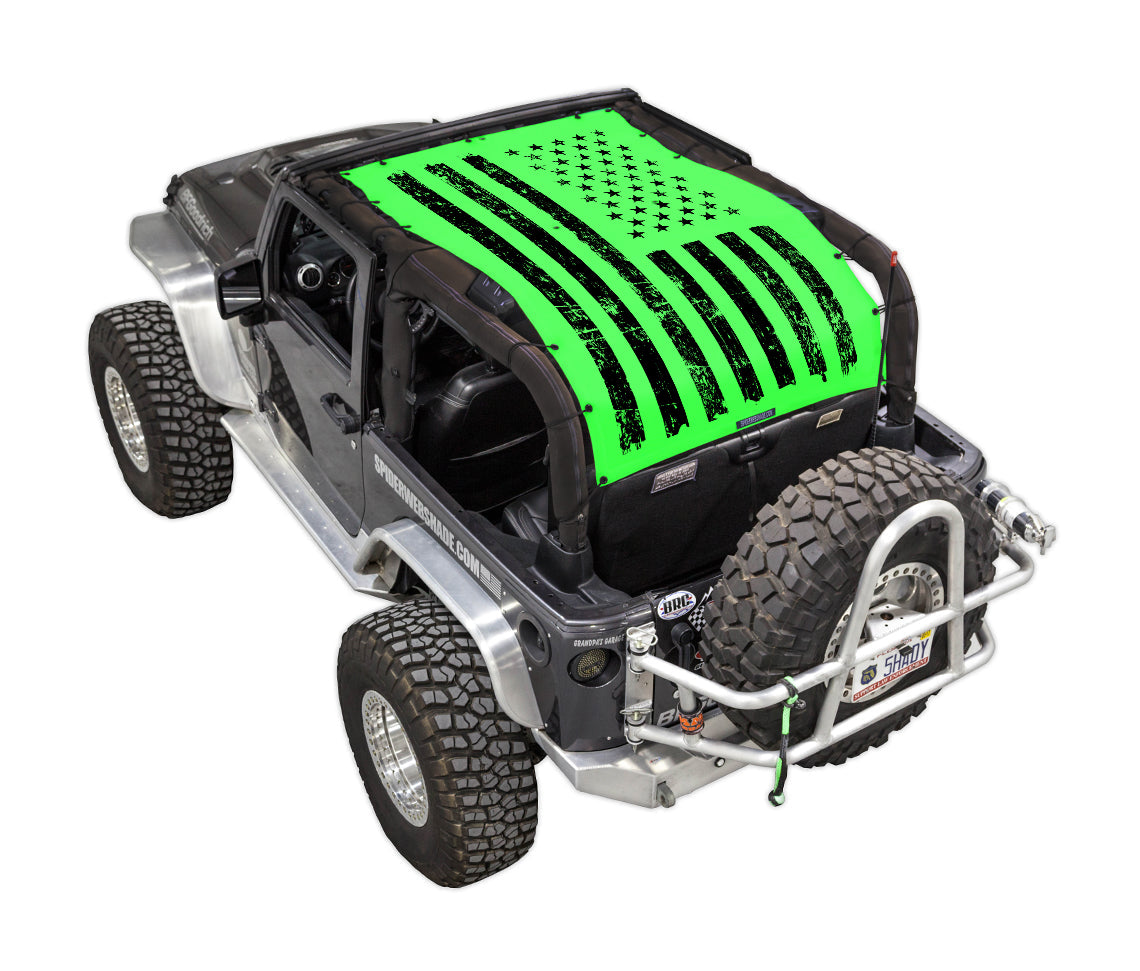 Distressed Tactical Flag_Full-Shade (Extra Long)_Green