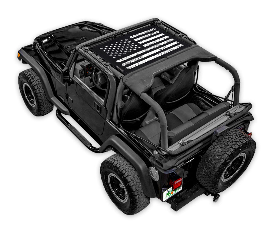 Distressed Tactical Flag_Half-Shade (Front Only)_Black