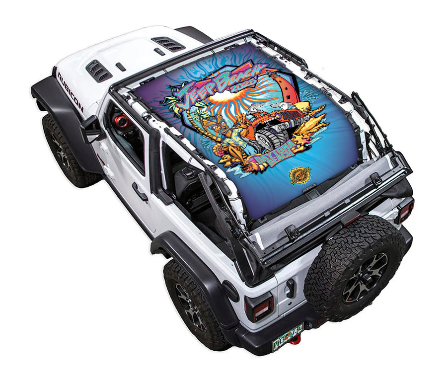 Jeep Wrangler JL Sunshade Mesh Top JL2D Long - SPIDERWEBSHADE