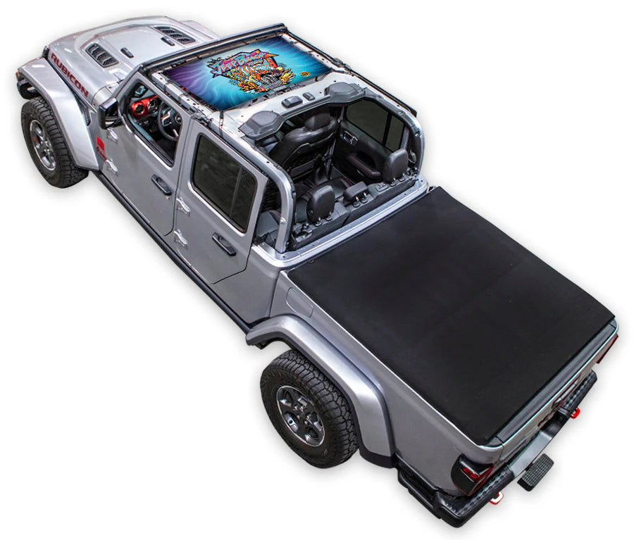 BYPLIE メッシュ・シュラグ　グラデーション Jeep Gladiator Sunshade Mesh Top JTkini - SPIDERWEBSHADE