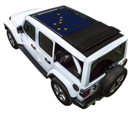 SPIDERWEBSHADE Jeep Wrangler JLU Sky One-Touch State Flag Alaska 2024–2026
