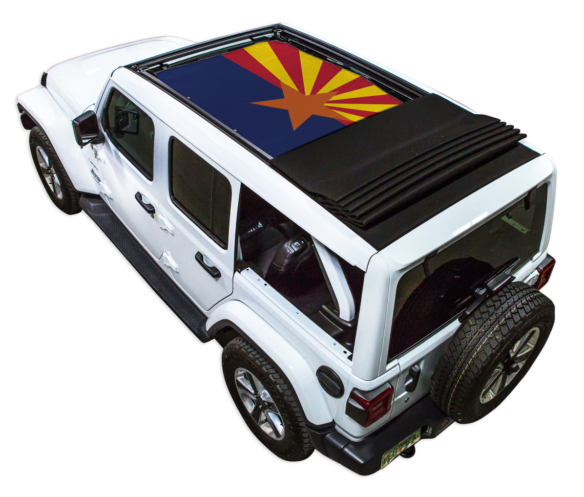SPIDERWEBSHADE Jeep Wrangler JLU Sky One-Touch State Flag Arizona 2018–2023