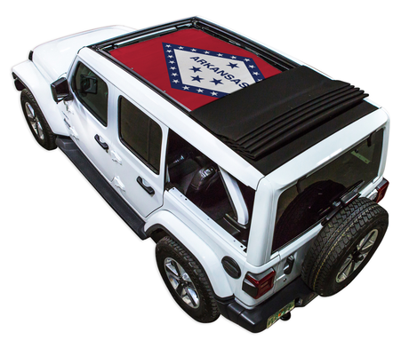 SPIDERWEBSHADE Jeep Wrangler JLU Sky One-Touch State Flag Arkansas 2024–2026