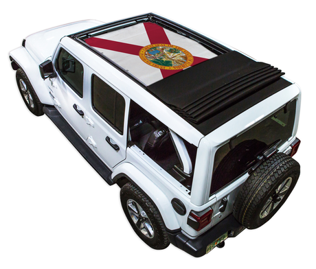 SPIDERWEBSHADE Jeep Wrangler JLU Sky One-Touch State Flag Florida 2018–2023