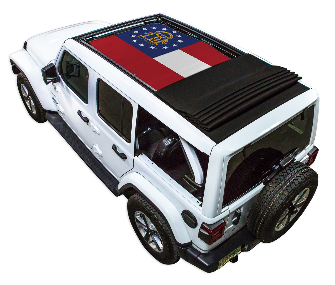 SPIDERWEBSHADE Jeep Wrangler JLU Sky One-Touch State Flag Georgia 2024–2026