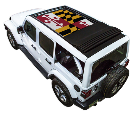SPIDERWEBSHADE Jeep Wrangler JLU Sky One-Touch State Flag Maryland 2018–2023
