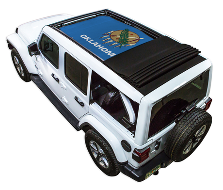 SPIDERWEBSHADE Jeep Wrangler JLU Sky One-Touch State Flag Oklahoma 2024–2026