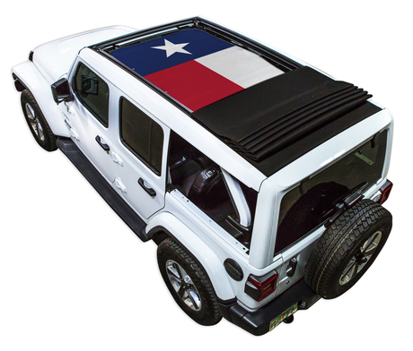SPIDERWEBSHADE Jeep Wrangler JLU Sky One-Touch State Flag Texas 2018–2023