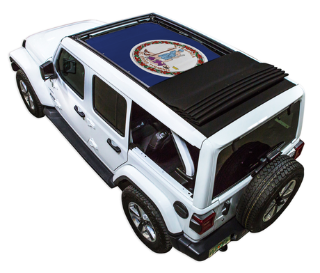 SPIDERWEBSHADE Jeep Wrangler JLU Sky One-Touch State Flag Virginia 2018–2023
