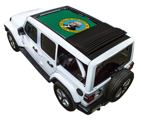 SPIDERWEBSHADE Jeep Wrangler JLU Sky One-Touch State Flag Washington 2018–2023