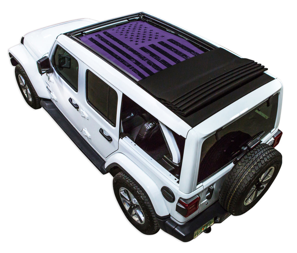 SPIDERWEBSHADE Jeep Wrangler JLU Sky One-Touch Tactical Distressed Purple 2024–2026
