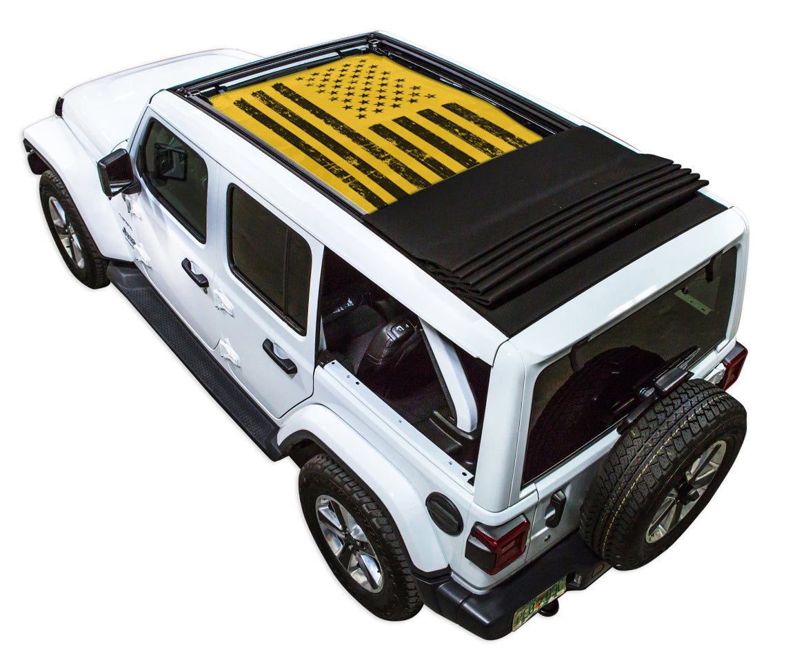 SPIDERWEBSHADE Jeep Wrangler JLU Sky One-Touch Tactical Distressed Yellow 2018–2023