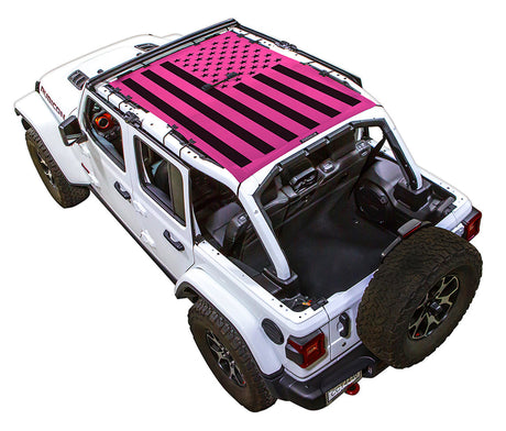 Solid Tactical Flag Full-Shade (Front-to-Rear) Pink – SPIDERWEBSHADE JLU 4-Door sun shade