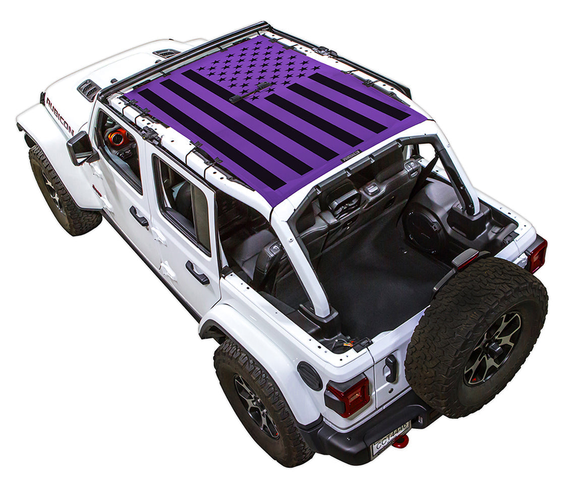 Solid Tactical Flag Full-Shade (Front-to-Rear) Purple – SPIDERWEBSHADE JLU 4-Door sun shade