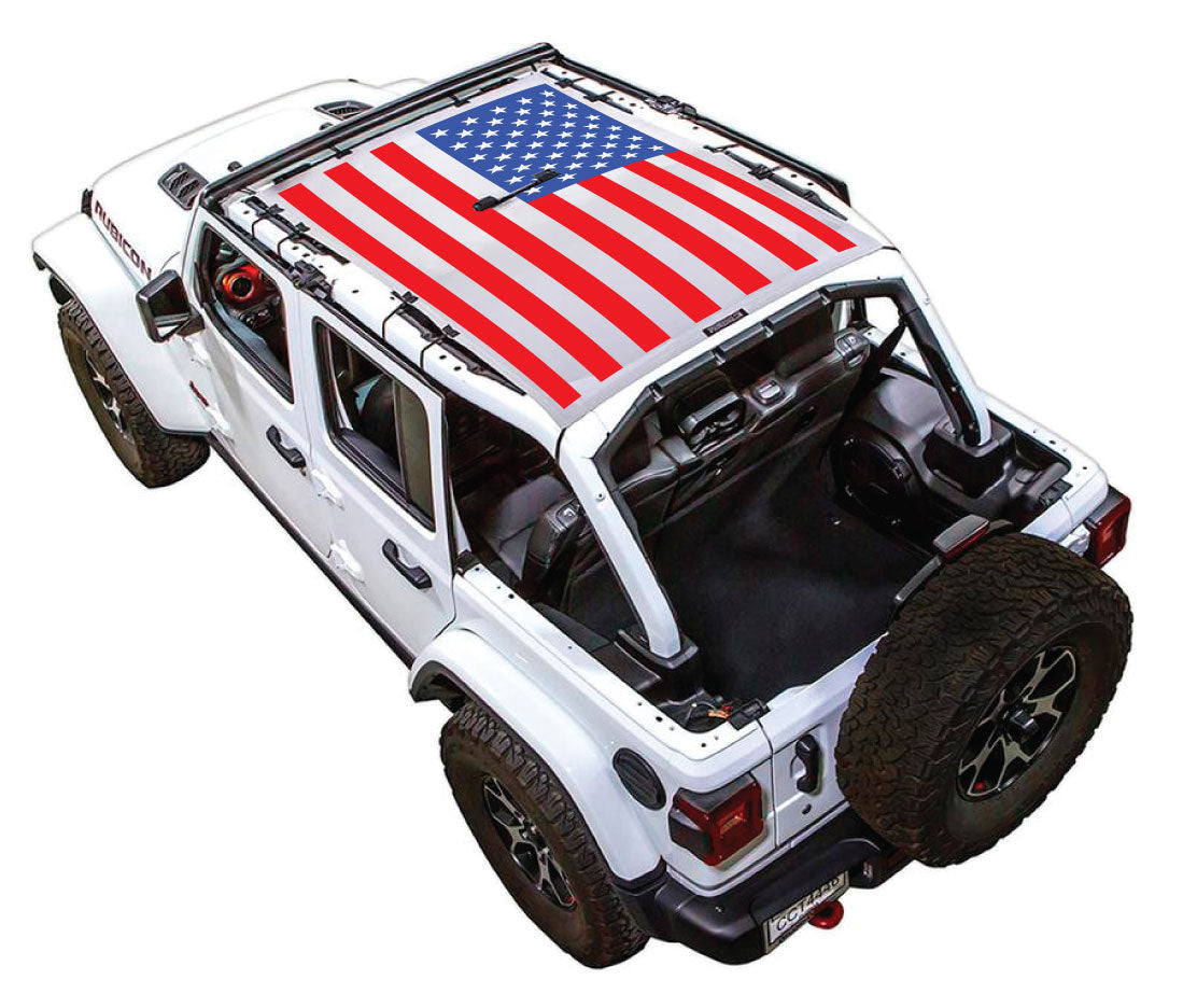 USA Flag Full-Shade – SPIDERWEBSHADE JLU 4-Door sun shade