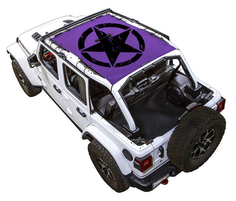 SPIDERWEBSHADE Jeep Wrangler JLU 4-Door Oscar Mike Distressed Full-Shade (Front-to-Rear) Purple