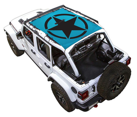 SPIDERWEBSHADE Jeep Wrangler JLU 4-Door Oscar Mike Solid Full-Shade (Front-to-Rear) Teal
