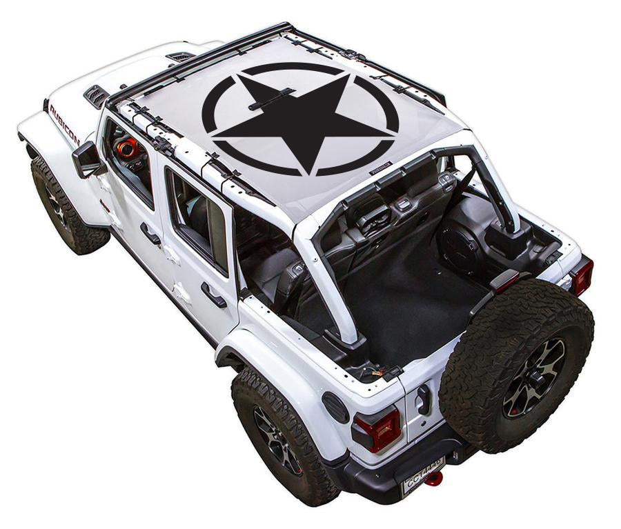 SPIDERWEBSHADE Jeep Wrangler JLU 4-Door Oscar Mike Solid Full-Shade (Front-to-Rear) White