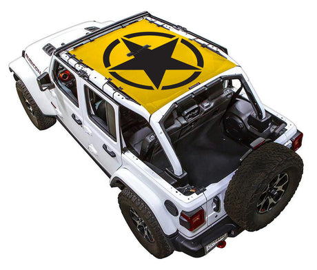 SPIDERWEBSHADE Jeep Wrangler JLU 4-Door Oscar Mike Solid Full-Shade (Front-to-Rear) Yellow
