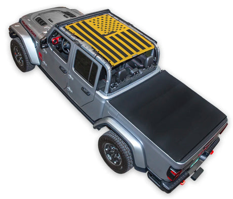 SPIDERWEBSHADE Jeep Gladiator JT Tactical Flag mesh sun shade – Solid, Full-Shade, Yellow
