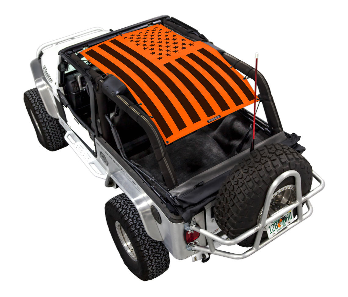 SPIDERWEBSHADE Jeep Wrangler LJ Tactical Flag Solid Orange 2004–2006