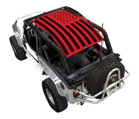 SPIDERWEBSHADE Jeep Wrangler LJ Tactical Flag Solid Red 2004–2006
