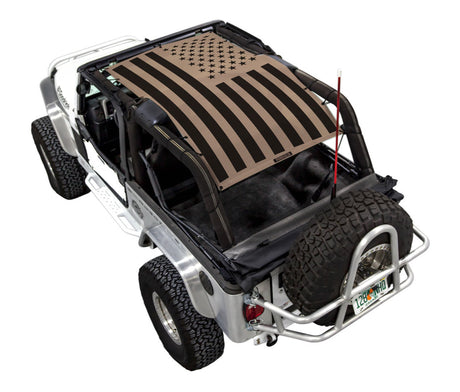 SPIDERWEBSHADE Jeep Wrangler LJ Tactical Flag Solid Tan 2004–2006