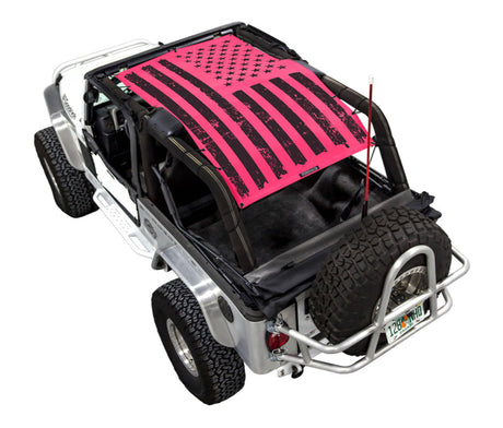 SPIDERWEBSHADE Jeep Wrangler LJ Tactical Flag Distressed Pink 2004–2006