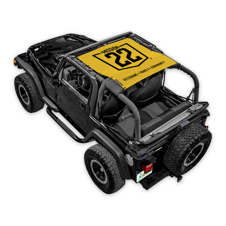 Mission 22 x SPIDERWEBSHADE Jeep Wrangler TJ/YJ Krawler 2-Door Shade Top (1987-1996)