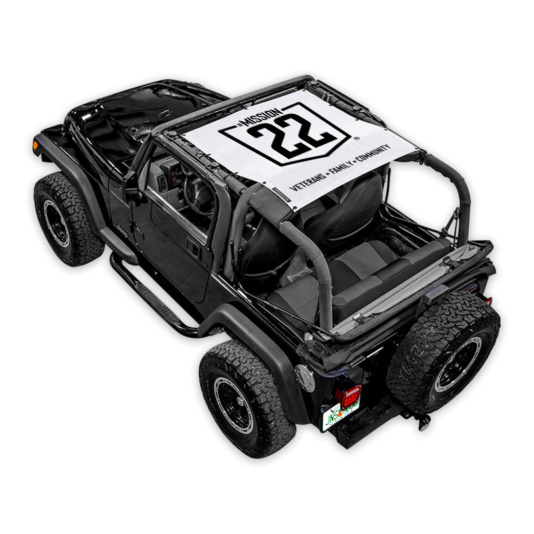 Mission 22 x SPIDERWEBSHADE Jeep Wrangler TJ/YJ Krawler 2-Door Shade Top (1987-1996)