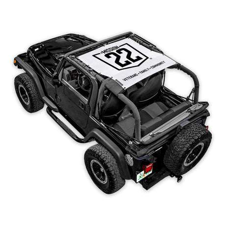 Mission 22 x SPIDERWEBSHADE Jeep Wrangler TJ/YJ Krawler 2-Door Shade Top (1987-1996)
