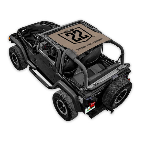 Mission 22 x SPIDERWEBSHADE Jeep Wrangler TJ/YJ Krawler 2-Door Shade Top (1987-1996)