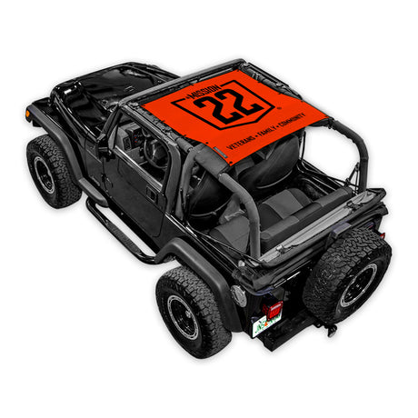 Mission 22 x SPIDERWEBSHADE Jeep Wrangler TJ/YJ Krawler 2-Door Shade Top (1987-1996)