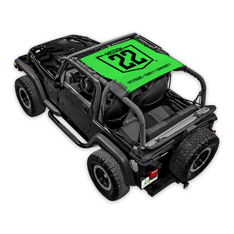 Mission 22 x SPIDERWEBSHADE Jeep Wrangler TJ/YJ Krawler 2-Door Shade Top (1987-1996)