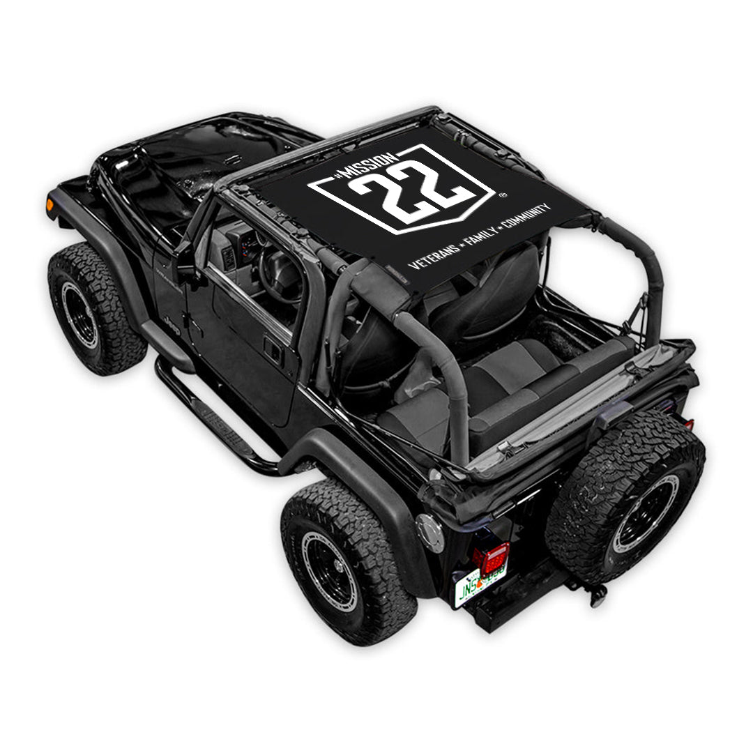 Mission 22 x SPIDERWEBSHADE Jeep Wrangler TJ/YJ Krawler 2-Door Shade Top (1987-1996)