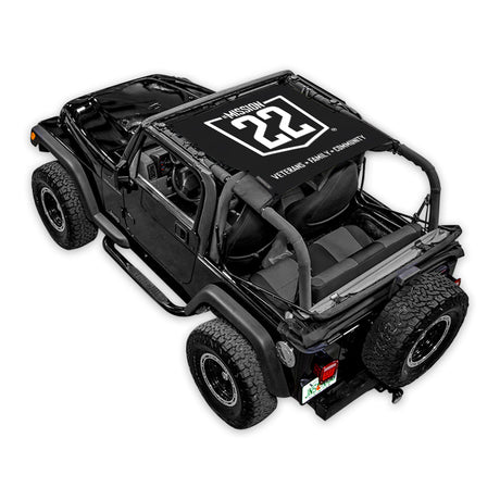Mission 22 x SPIDERWEBSHADE Jeep Wrangler TJ/YJ Krawler 2-Door Shade Top (1987-1996)