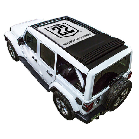 Mission 22 x SPIDERWEBSHADE Jeep Wrangler JLU Sky One Touch Power Top Shade Top (2018-2026)