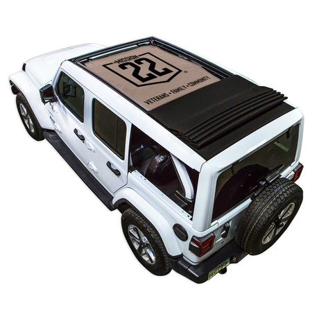 Mission 22 x SPIDERWEBSHADE Jeep Wrangler JLU Sky One Touch Power Top Shade Top (2018-2026)