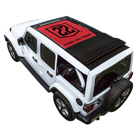 Mission 22 x SPIDERWEBSHADE Jeep Wrangler JLU Sky One Touch Power Top Shade Top (2018-2026)