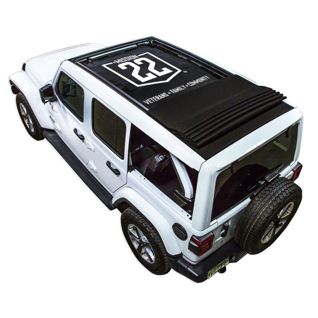 Mission 22 x SPIDERWEBSHADE Jeep Wrangler JLU Sky One Touch Power Top Shade Top (2018-2026)