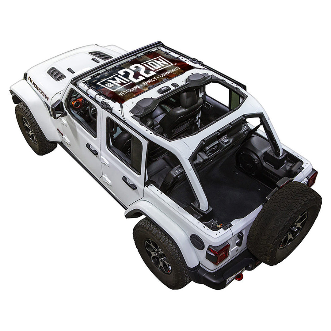 Mission 22 x SPIDERWEBSHADE Jeep Wrangler JLU 4-Door Shade Top (2018-2026)