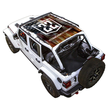 Mission 22 x SPIDERWEBSHADE Jeep Wrangler JLU 4-Door Shade Top (2018-2026)